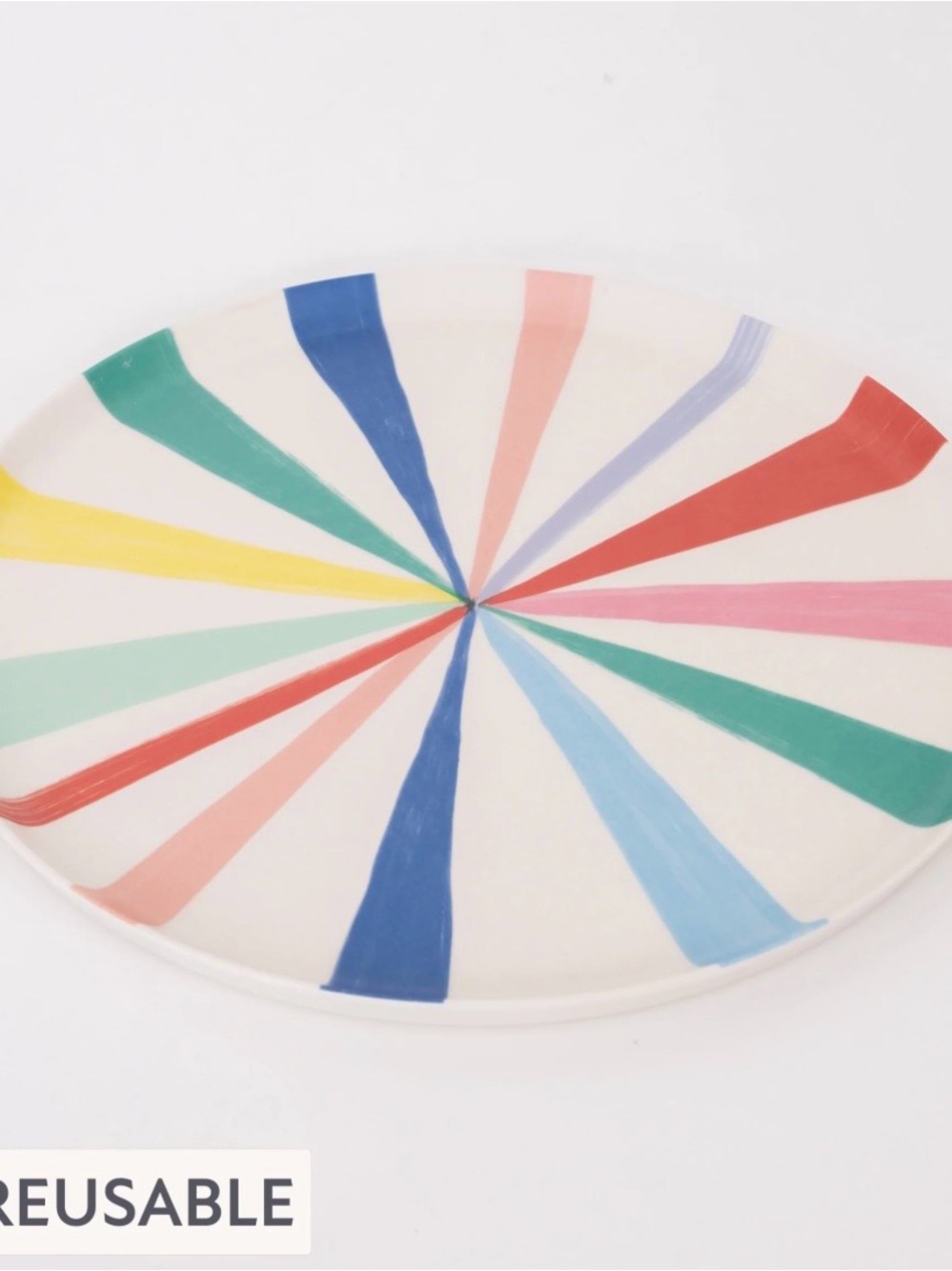 Meri Meri Rainbow Stripe Bamboo Dinner Plate